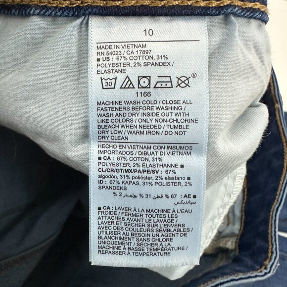 Old Navy Mid Rise Kicker Bootcut Women's size 10 Dark Wash Blue Denim Jeans - Picture 4 of 5